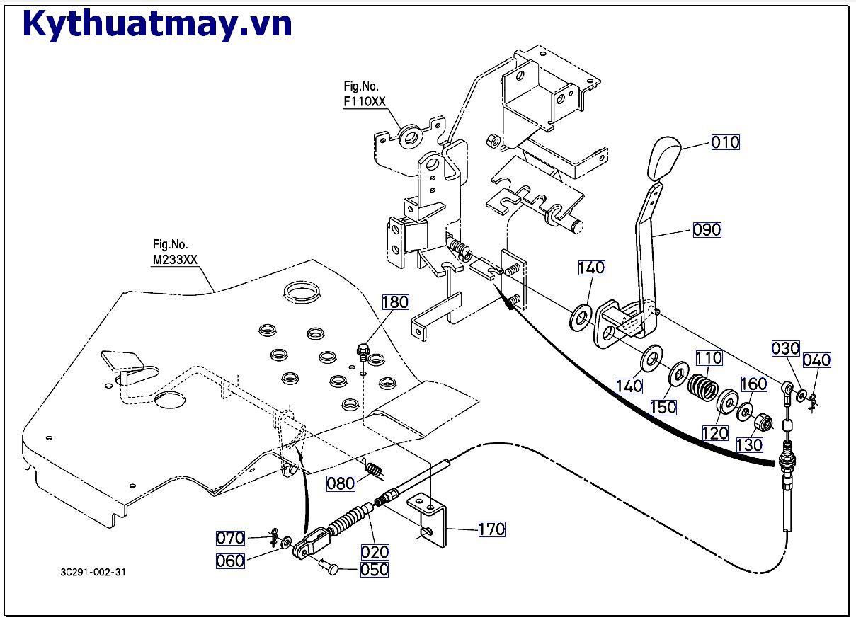 Cần gạt tay ga ( cũ) từ 50001 đến 89999